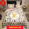 Louis Vuitton Colorful Pattern On Pillow And Duvet Cover Bedroom Sets Luxury Brand Bedding Bedding Sets