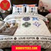 Louis Vuitton Colorful Pattern On Pillow And Duvet Cover Bedroom Sets Luxury Brand Bedding Bedding Sets