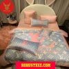 Louis Vuitton Orange Logo Pattern Duvet Cover Dark Pillow Bedroom Sets Luxury Brand Bedding Bedding Sets