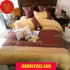 Louis Vuitton Red Logo Blue Pillow Duvet Cover Bedroom Sets Luxury Brand Bedding Bedding Sets