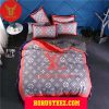 Louis Vuitton Red Logo Heave Red And Yellow Pillow Duvet Cover Bedroom Sets Luxury Brand Bedding Bedding Sets