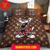 Louis Vuitton Supreme Red And White Luxury Logo Duvet Bedroom Sets Luxury Brand Bedding Cover Bedding Sets
