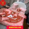 Louis Vuitton White Logo Pattern Black Pillow And Duvet Cover Bedroom Sets Luxury Brand Bedding Bedding Sets