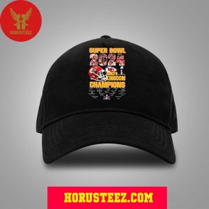 Official Kansas City Chiefs Super Bowl LVIII 2024 Chiefs Kingdom Champions Signatures Classic Hat Cap Snapback