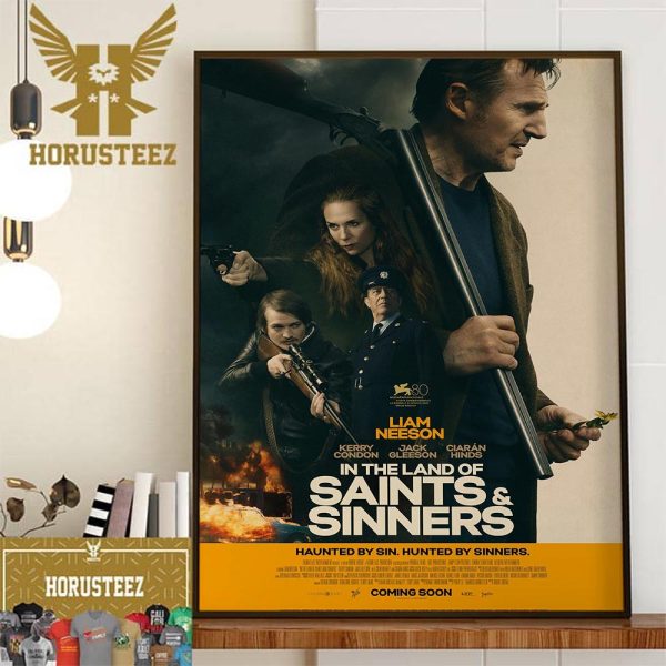Official Poster In The Land Of Saints And Sinners With Starring Liam Neeson In Theaters March 29th 2024 Wall Decor Poster Canvas