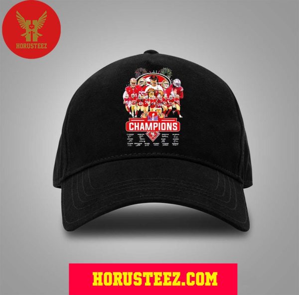 San Francisco 49ers Super Bowl LVIII 2024 Champions Signatures Classic Hat Cap – Snapback