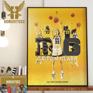 The Big Ten All-Time Leading Scorer Is Caitlin Clark Of Iowa Womens Basketball Wall Decor Poster Canvas