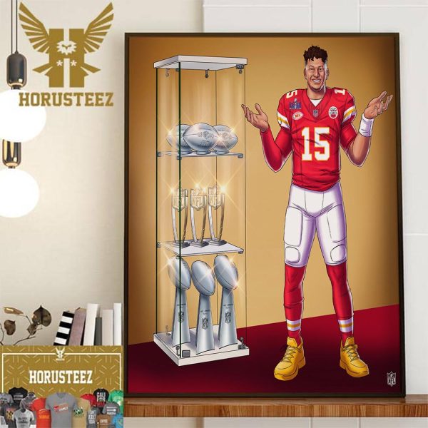 The Winner Super Bowl LVIII Patrick Mahomes Trophy Collection Wall Decor Poster Canvas