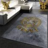 Versace Red Logo And Pink Background Luxury Brand Collection Area Rug Living Room Carpet Home Decor