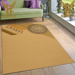 Versace Yellow Background Luxury Brand Collection Area Rug Living Room Carpet Home Decor