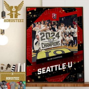 2024 Ro CBI Champions Are Seattle Redhawks Mens Basketball Decor Wall Art Poster Canvas