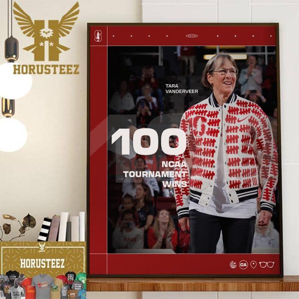 Congratulations to Tara Vanderveer 100 NCAA Tournament Wins Decor Wall Art Poster Canvas