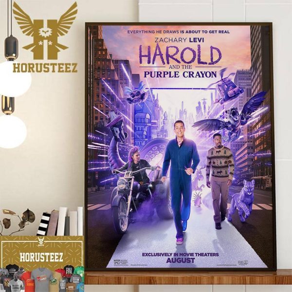 Everything He Draws Is About To Get Real Zachary Levi In Harold And The Purple Crayon Official Poster Wall Decor Poster Canvas