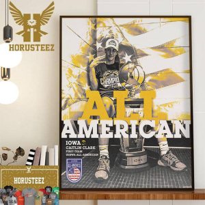 Iowa Hawkeyes Womens Basketball Caitlin Clark First-Team USBWA All-American Decor Wall Art Poster Canvas
