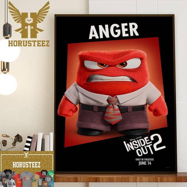 Lewis Black Voices Anger In Inside Out 2 Disney And Pixar Official Poster Wall Decor Poster Canvas
