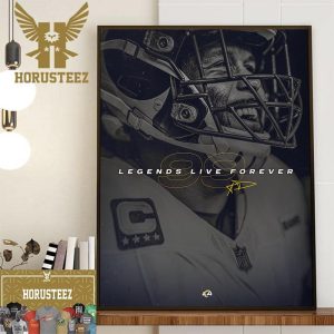 Los Angeles Rams Aaron Donald 99 Legends Live Forever Signature Wall Decor Poster Canvas