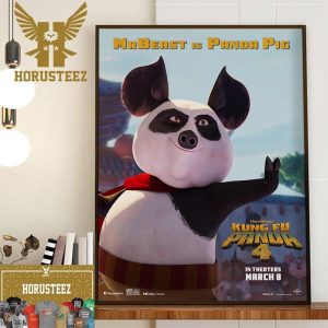 Mr Beast Is Panda Pig in Kung Fu Panda 4 2024 Wall Decor Poster Canvas
