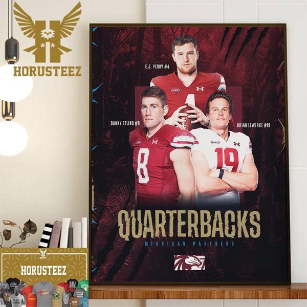 Quarterbacks Of Michigan Panthers Football Decor Wall Art Poster Canvas