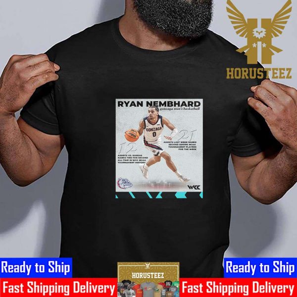 Record Of Ryan Nembhard Gonzaga Bulldogs Mens Basketball in West Coast Conference Essential T-Shirt