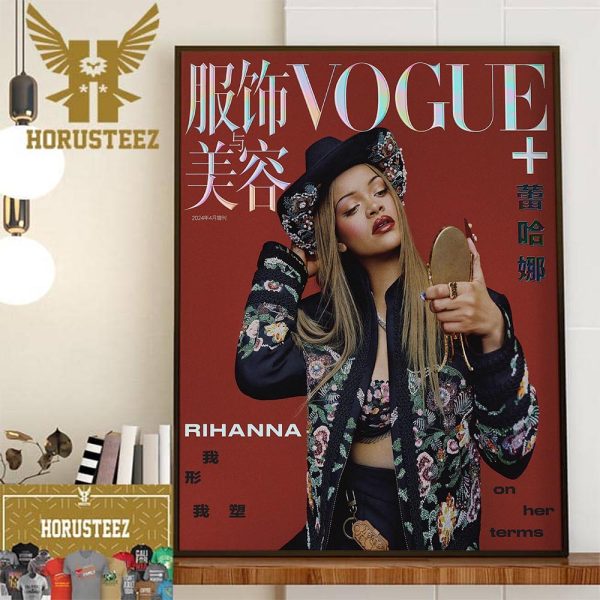 Rihanna Graces On The Cover Of Vogue China Decor Wall Art Poster Canvas