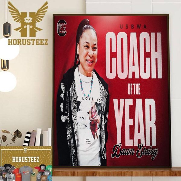 South Carolina Gamecocks Womens Basketball Head Coach Dawn Staley Is The Coach Of The Year Wall Decor Poster Canvas