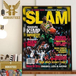 The In Your Face Basketball Magazine Shawn Kemp Super Fly On Cover SLAM Decor Wall Art Poster Canvas