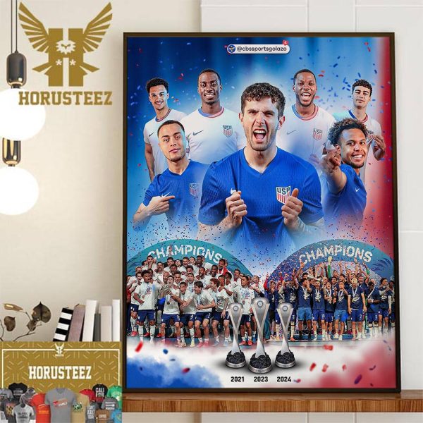 The USMNT Are Back-To-Back-To-Back Concacaf Nations League Champions Home Decor Poster Canvas