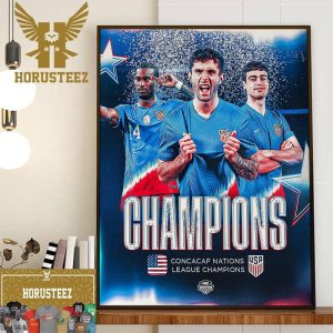 USMNT Back-To-Back-To-Back Concacaf Nations League Champions Home Decor Poster Canvas