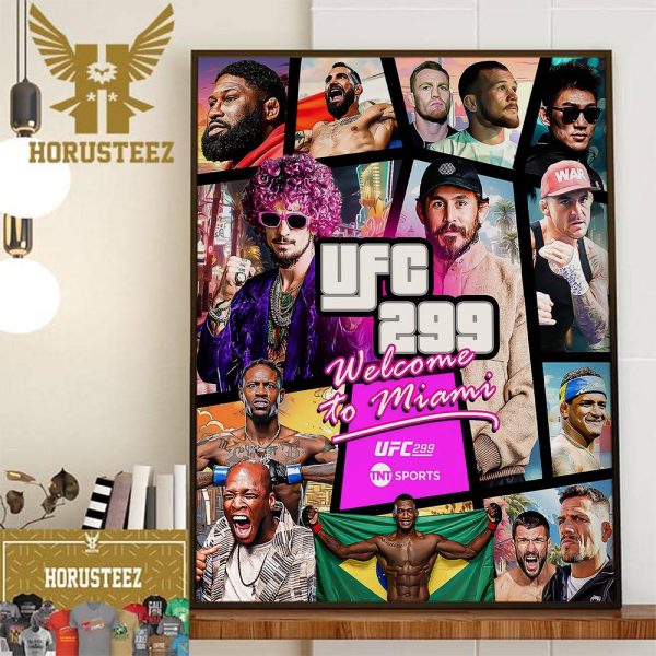 Welcome to Miami UFC 299 x GTA Vice City Wall Decor Poster Canvas