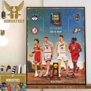 2024 NCAA March Madness Mens Basketball Final Four Is Set Decor Wall Art Poster Canvas