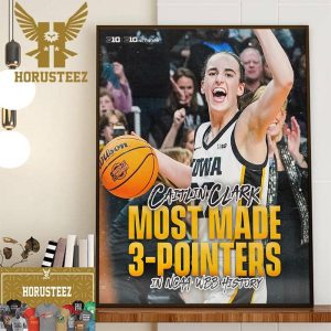 Caitlin Clark Most Made 3-Pointers In NCAA WBB History Decor Wall Art Poster Canvas