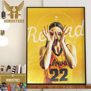 Congratulations To Caitlin Clark For The Most 3-Pointers In NCAA WBB History Decor Wall Art Poster Canvas