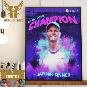 Miami Open 2024 Mens Singles Champion is Jannik Sinner Decor Wall Art Poster Canvas