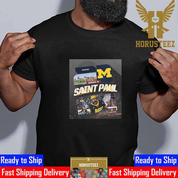 Michigan Wolverines Mens Ice Hockey Is Going Back To NCAA 2024 Mens Frozen Four At Saint Paul Essential T-Shirt