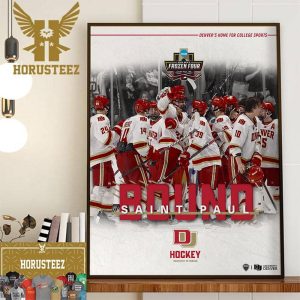 NCAA 2024 Mens Frozen Four Denver Pioneers Mens Ice Hockey Saint Paul Bound Decor Wall Art Poster Canvas