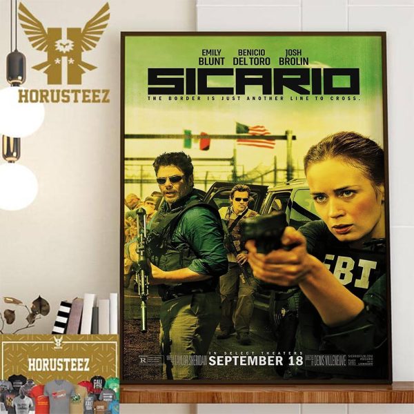 Official Poster Sicario The Border Is Just Another Line To Cross Decor Wall Art Poster Canvas