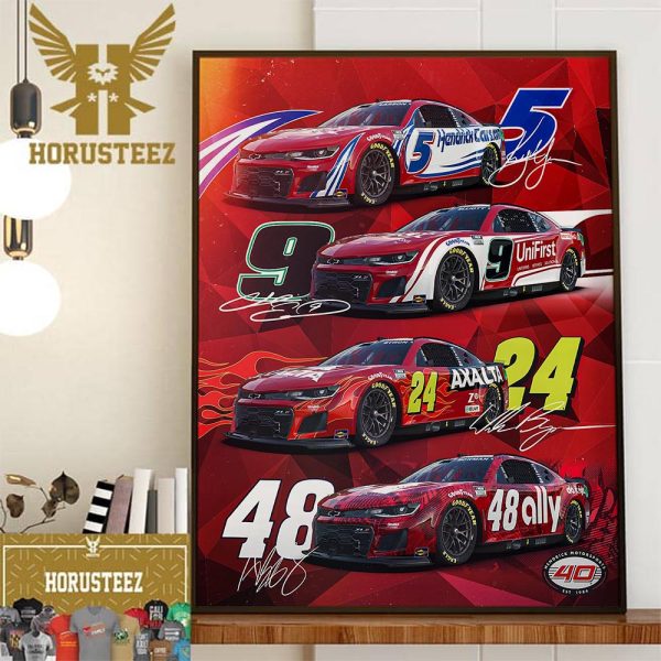 Ruby Red Martinsville Speedway For 40th Anniversary Of Hendrick Motorsports Wall Decorations Poster Canvas