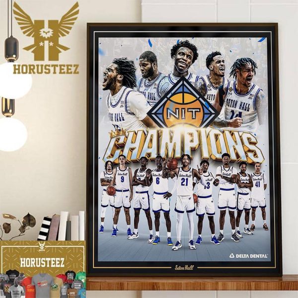 Seton Hall Pirates Mens Basketball Are 2024 NIT National Invitation Tournament Champions Wall Decorations Poster Canvas