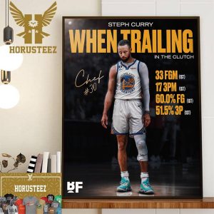 Stephen Curry Leads The NBA In FGM When Trailing In The Clutch Wall Decorations Poster Canvas