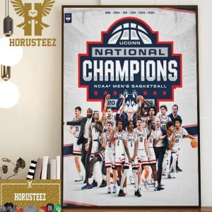 UConn Huskies Back-To-Back NCAA Mens Basketball National Champions Wall Decor Poster Canvas