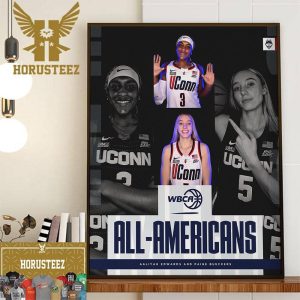 Uconn Huskies Womens Basketball Aaliyah Edwards And Paige Bueckers Are WBCA All-Americans Wall Decorations Poster Canvas