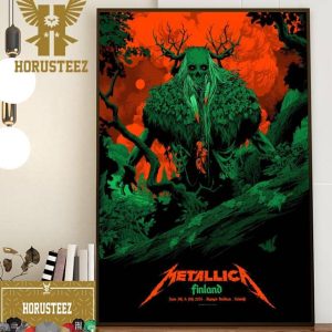 Metallica World Tour Exclusive Pop-Up Shop Merch Poster For M72 Helsinki at Olympic Stadium Helsinki Finland June 7-9 2024 Home Decor Poster Canvas